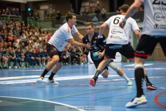 20231229 IFK Skövdes Adam LJUNGQUIST under handbollsmatchen i Handbollsligan herr mellan IFK Skövde och Eskilstuna Guif den 29 december 2023 i Skövde.