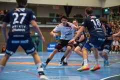 20231229 Eskilstuna Guifs Nikola ROGANOVIC under handbollsmatchen i Handbollsligan herr mellan IFK Skövde och Eskilstuna Guif den 29 december 2023 i Skövde.