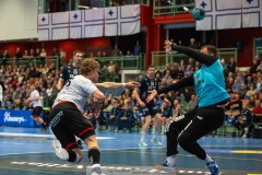 20231229 Eskilstuna Guifs Noel GUSTAFSON under handbollsmatchen i Handbollsligan herr mellan IFK Skövde och Eskilstuna Guif den 29 december 2023 i Skövde.