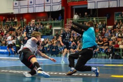 20231229 Eskilstuna Guifs Noel GUSTAFSON under handbollsmatchen i Handbollsligan herr mellan IFK Skövde och Eskilstuna Guif den 29 december 2023 i Skövde.