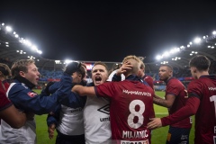 251122 ÖIS Hampus Dahlqvist jublar efter att Noah Christofferssongjort 3-0 under fotbollsmatchen i kvalet till Allsvenskan mellan Örgryte IS och IFK Norrköping den 22 november 2025 på Gamla Ullevi i Göteborg.