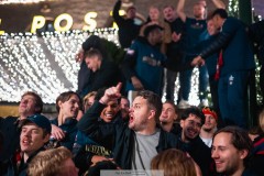 20251130 ÖIS Huvudtränare Andreas Holmberg under firandet av ÖIS avancemang till Allsvenskan den 30 november 2025 i Göteborg.