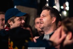 20251130 ÖIS Huvudtränare Andreas Holmberg under firandet av ÖIS avancemang till Allsvenskan den 30 november 2025 i Göteborg.