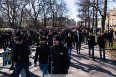 20260406 GAIS Supportrar under marschen inför fotbollsmatchen i Allsvenskan GAIS och Djurgårdens IF den 6 april 2026 på Gamla Ullevi i Göteborg. 
Foto: Filip Kauffeldt