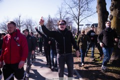 20260406 GAIS Supportrar under marschen inför fotbollsmatchen i Allsvenskan GAIS och Djurgårdens IF den 6 april 2026 på Gamla Ullevi i Göteborg. 
Foto: Filip Kauffeldt