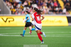 20240810 Arsenals Rosa Kafaji under fotbollsmatchen i Uefa Womens Champions League mellan BK Häcken och Arsenal WFC den 18 september 2024 på Bravida Arena i Göteborg.