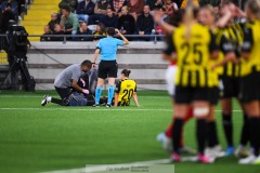 20240810 BK Häckens Hanna Wijk under fotbollsmatchen i Uefa Womens Champions League mellan BK Häcken och Arsenal WFC den 18 september 2024 på Bravida Arena i Göteborg.