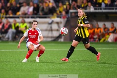 20240810 under fotbollsmatchen i Uefa Womens Champions League mellan BK Häcken och Arsenal WFC den 18 september 2024 på Bravida Arena i Göteborg.