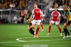 20240810 under fotbollsmatchen i Uefa Womens Champions League mellan BK Häcken och Arsenal WFC den 18 september 2024 på Bravida Arena i Göteborg.