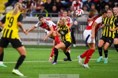 20240810 Arsenals Kyra Cooney-Cross under fotbollsmatchen i Uefa Womens Champions League mellan BK Häcken och Arsenal WFC den 18 september 2024 på Bravida Arena i Göteborg.