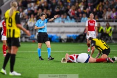 20240810 under fotbollsmatchen i Uefa Womens Champions League mellan BK Häcken och Arsenal WFC den 18 september 2024 på Bravida Arena i Göteborg.