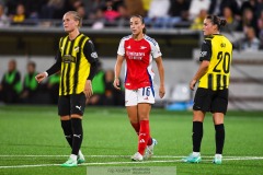 20240810 Arsenals Rosa Kafaji under fotbollsmatchen i Uefa Womens Champions League mellan BK Häcken och Arsenal WFC den 18 september 2024 på Bravida Arena i Göteborg.