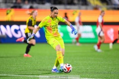 20240810 Arsenals Manuela Zinsberger under fotbollsmatchen i Uefa Womens Champions League mellan BK Häcken och Arsenal WFC den 18 september 2024 på Bravida Arena i Göteborg.