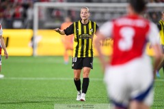 20240810 BK Häckens Anna Anvegård under fotbollsmatchen i Uefa Womens Champions League mellan BK Häcken och Arsenal WFC den 18 september 2024 på Bravida Arena i Göteborg.