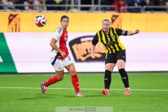 20240810 BK Häckens Jóhanna Fossdalsá Sørensen under fotbollsmatchen i Uefa Womens Champions League mellan BK Häcken och Arsenal WFC den 18 september 2024 på Bravida Arena i Göteborg.