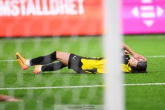 20240810 BK Häckens Clarissa Larisey under fotbollsmatchen i Uefa Womens Champions League mellan BK Häcken och Arsenal WFC den 18 september 2024 på Bravida Arena i Göteborg.