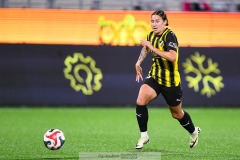 20240810 BK Häckens Tabitha Tindell under fotbollsmatchen i Uefa Womens Champions League mellan BK Häcken och Arsenal WFC den 18 september 2024 på Bravida Arena i Göteborg.