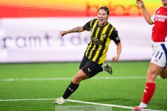 20240810 BK Häckens Tabitha Tindell under fotbollsmatchen i Uefa Womens Champions League mellan BK Häcken och Arsenal WFC den 18 september 2024 på Bravida Arena i Göteborg.