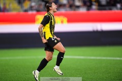 20240810 BK Häckens Tabitha Tindell under fotbollsmatchen i Uefa Womens Champions League mellan BK Häcken och Arsenal WFC den 18 september 2024 på Bravida Arena i Göteborg.