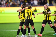 20240810 BK Häckens Tabitha Tindell under fotbollsmatchen i Uefa Womens Champions League mellan BK Häcken och Arsenal WFC den 18 september 2024 på Bravida Arena i Göteborg.