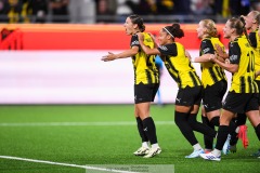 20240810 BK Häckens Tabitha Tindell under fotbollsmatchen i Uefa Womens Champions League mellan BK Häcken och Arsenal WFC den 18 september 2024 på Bravida Arena i Göteborg.