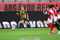 20240810 BK Häckens Hanna Wijk under fotbollsmatchen i Uefa Womens Champions League mellan BK Häcken och Arsenal WFC den 18 september 2024 på Bravida Arena i Göteborg.