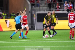 20240810 BK Häckens Anna Anvegård under fotbollsmatchen i Uefa Womens Champions League mellan BK Häcken och Arsenal WFC den 18 september 2024 på Bravida Arena i Göteborg.