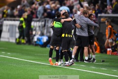 20240810 BK Häcken under fotbollsmatchen i Uefa Womens Champions League mellan BK Häcken och Arsenal WFC den 18 september 2024 på Bravida Arena i Göteborg.