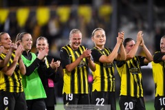 20240810 BK Häcken under fotbollsmatchen i Uefa Womens Champions League mellan BK Häcken och Arsenal WFC den 18 september 2024 på Bravida Arena i Göteborg.