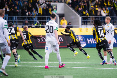 20260419 BK Häckens Abdoulaye Doumbia jublar efter att ha gjort 1-0 under fotbollsmatchen i Allsvenskan mellan BK Häcken och GAIS den 19 april 2026 på Nordic Wellness Arena i Göteborg. 
Foto: Filip Kauffeldt