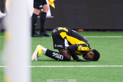 20260419 BK Häckens Abdoulaye Doumbia jublar efter att ha gjort 1-0 under fotbollsmatchen i Allsvenskan mellan BK Häcken och GAIS den 19 april 2026 på Nordic Wellness Arena i Göteborg. 
Foto: Filip Kauffeldt