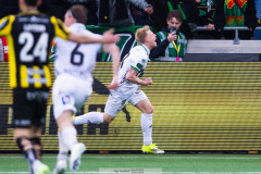 20260419 GAIS Frosti Thorkelsson jublar efter att ha gjort 1-1 under fotbollsmatchen i Allsvenskan mellan BK Häcken och GAIS den 19 april 2026 på Nordic Wellness Arena i Göteborg. 
Foto: Filip Kauffeldt