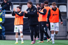 20260419 GAIS Matteo de Brienne jublar efter att Frosti Thorkelsson gjort 1-1 under fotbollsmatchen i Allsvenskan mellan BK Häcken och GAIS den 19 april 2026 på Nordic Wellness Arena i Göteborg. 
Foto: Filip Kauffeldt