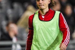 20240219 Skövde AIKs Adrian Zendelovski under fotbollsmatchen i Svenska Cupen 2024 mellan Djurgårdens IF och Skövde AIK den 19 februari 2024 i Stockholm.