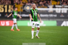 20240722 GAIS Jonas Lindberg under fotbollsmatchen i Allsvenskan mellan GAIS och AIK den 22 Juli 2024 på Gamla Ullevi i Göteborg.