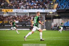 20240722 GAIS Alexander Ahl Holmström under fotbollsmatchen i Allsvenskan mellan GAIS och AIK den 22 Juli 2024 på Gamla Ullevi i Göteborg.