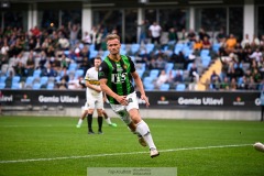 20240722 GAIS Alexander Ahl Holmström under fotbollsmatchen i Allsvenskan mellan GAIS och AIK den 22 Juli 2024 på Gamla Ullevi i Göteborg.