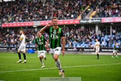 20240722 GAIS Alexander Ahl Holmström under fotbollsmatchen i Allsvenskan mellan GAIS och AIK den 22 Juli 2024 på Gamla Ullevi i Göteborg.