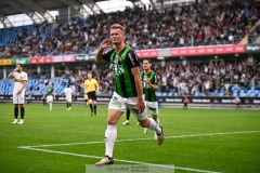 20240722 GAIS Alexander Ahl Holmström under fotbollsmatchen i Allsvenskan mellan GAIS och AIK den 22 Juli 2024 på Gamla Ullevi i Göteborg.