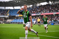 20240722 GAIS Alexander Ahl Holmström under fotbollsmatchen i Allsvenskan mellan GAIS och AIK den 22 Juli 2024 på Gamla Ullevi i Göteborg.