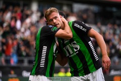 20240722 GAIS Alexander Ahl Holmström och William Milovanovic under fotbollsmatchen i Allsvenskan mellan GAIS och AIK den 22 Juli 2024 på Gamla Ullevi i Göteborg.