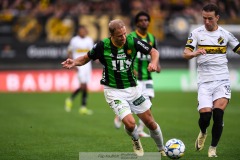 20240722 GAIS Gustav Lundgren under fotbollsmatchen i Allsvenskan mellan GAIS och AIK den 22 Juli 2024 på Gamla Ullevi i Göteborg.