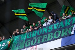 20240722 AIKs John Guidetti och GAIS Harun Ibrahim under fotbollsmatchen i Allsvenskan mellan GAIS och AIK den 22 Juli 2024 på Gamla Ullevi i Göteborg.