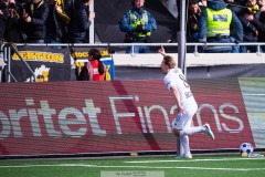 20260314 AIKs Johan Hove jublar efter att ha gjort 1-2 under fotbollsmatchen i Svenska Cupen mellan GAIS och AIK den 14 mars 2026 på Nordic Wellness Arena i Göteborg. 
Foto: Filip Kauffeldt