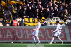 20260314 AIKs Johan Hove jublar efter att ha gjort 1-2 under fotbollsmatchen i Svenska Cupen mellan GAIS och AIK den 14 mars 2026 på Nordic Wellness Arena i Göteborg. 
Foto: Filip Kauffeldt