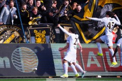 20260314 AIKs Johan Hove jublar efter att ha gjort 1-2 under fotbollsmatchen i Svenska Cupen mellan GAIS och AIK den 14 mars 2026 på Nordic Wellness Arena i Göteborg. 
Foto: Filip Kauffeldt