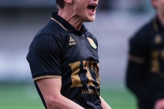 20260314 GAIS Henry Sletsjøe jublar efter fotbollsmatchen i Svenska Cupen mellan GAIS och AIK den 14 mars 2026 på Nordic Wellness Arena i Göteborg. 
Foto: Filip Kauffeldt