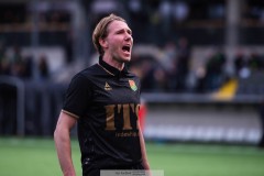 20260314 GAIS August Wängberg jublar efter fotbollsmatchen i Svenska Cupen mellan GAIS och AIK den 14 mars 2026 på Nordic Wellness Arena i Göteborg. 
Foto: Filip Kauffeldt