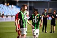 20240525 GAIS Anes Cardaklija och Harun Ibrahim under fotbollsmatchen i Allsvenskan mellan GAIS och BK Häcken den 25 maj 2024 på Gamla Ullevi i Göteborg.
