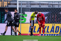 20260905 GAIS Mergim Krasniqi har ont under fotbollsmatchen i Allsvenskan mellan GAIS och BK Häcken den 5 semptember 2026 på Gamla Ullevi i Göteborg. 
Foto: Filip Kauffeldt